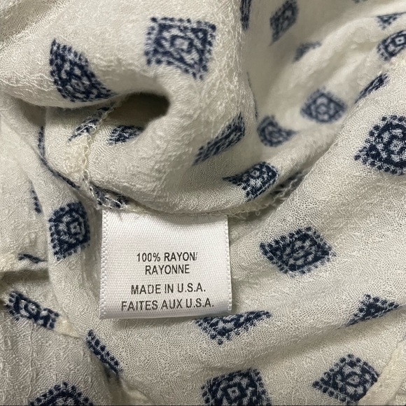 MISA Los Angeles Printed Cream Ruffle Mini Dress with off Shoulder Sleeves Small - Picture 4 of 4